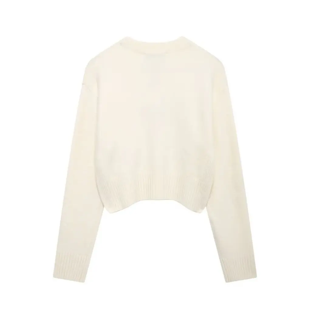 

Women's Soft Knitted Pullover Top Long Sleeve Fashion Autumn Short Length A35707