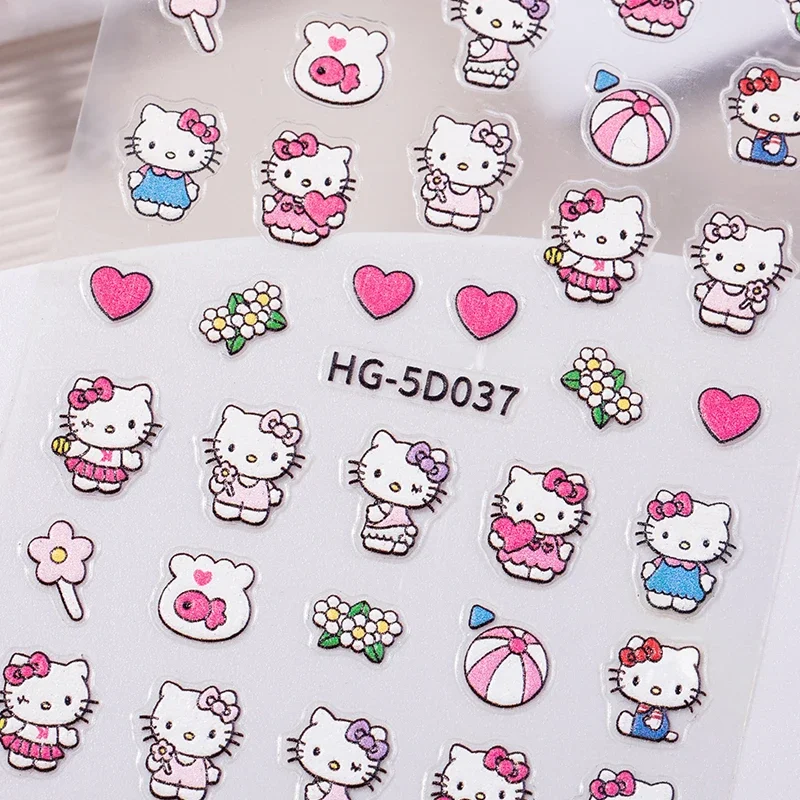 

Mini Sanrios 2D Pixel Style HelloKitty Nails Art Sticker Multiple Expressions Cute Nail Decal Sliders Anime Nail Art Decorations