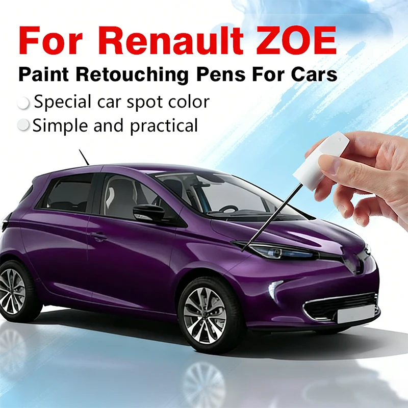 For Renault ZOE Car Paint Repair Pen Restores Original Factory Paint Finish with Clear Coat Enhances Gloss Blue Berry Purple