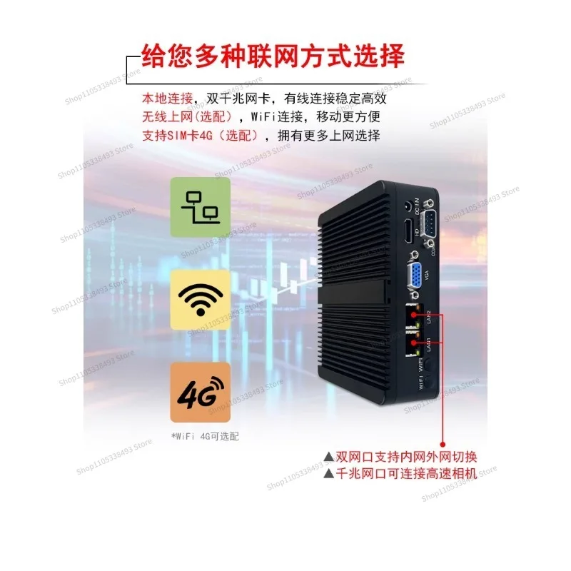 For Mini Host J1900 Dual Network Port J6412i3 I5 I7 Embedded Industrial Desktop Microcomputer Industrial Computer