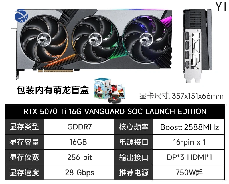 YYHC RTX 5070/Ti Dragon Limited Edition paired with a new graphics card for computer esports games