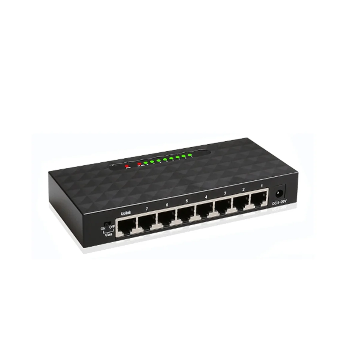 Alto Desempenho Ethernet Smart Switcher, Injector De Internet, Interruptor De Rede, Hub RJ45, 8 Portas, 1000Mbps, Plugue EUA