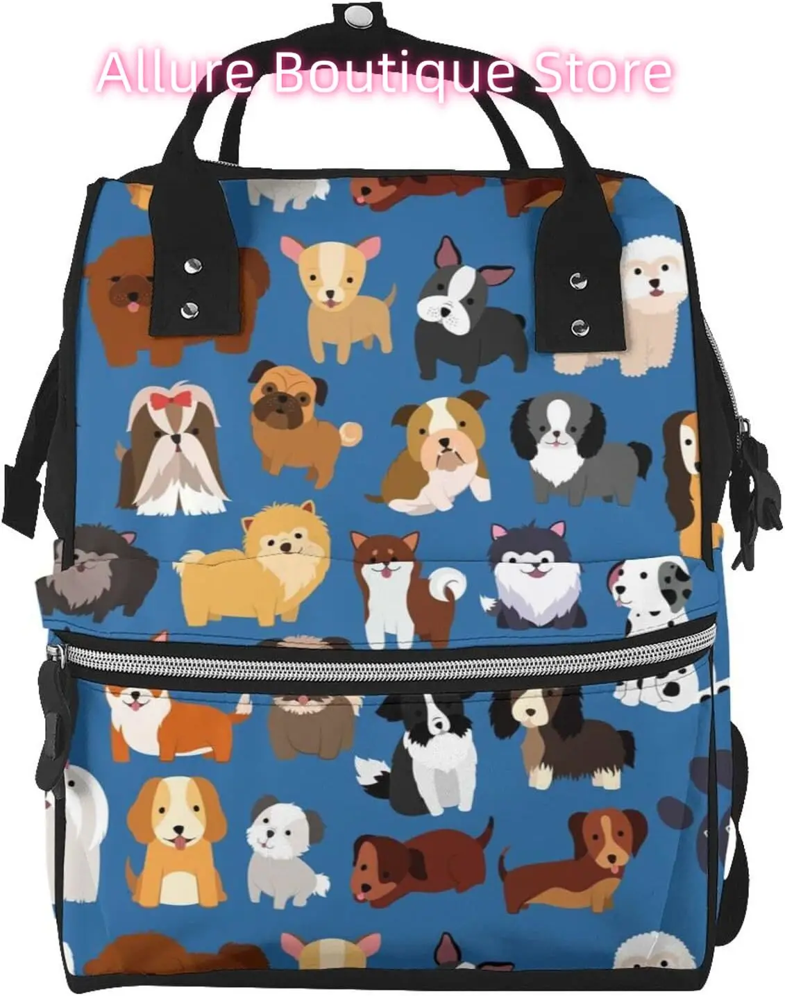 

Kawaii Dog Diaper Bag Backpack for Women Large Capacity Nappy Bag Multifunction Waterproof Mummy Backpacks for Mom Dad Essential