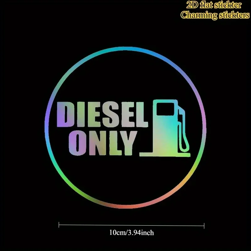 Diesel Only Fuel Tank Sticker 2D Flat Vinyl Decal Waterproof Sunproof Anti Scratch For Car Motorcycle Fuel Cap Decor
