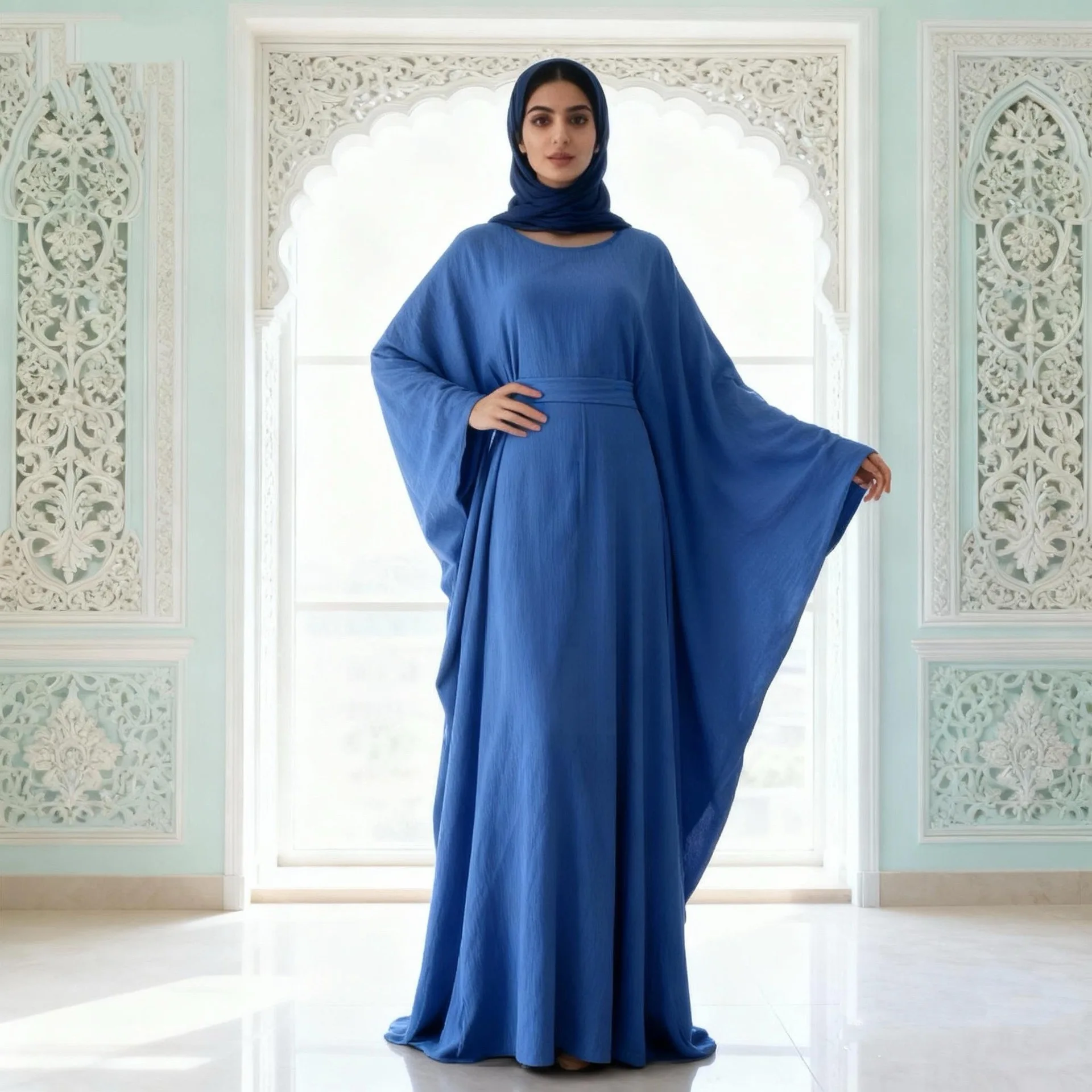 

Праздничная джеллаба с рукавами «батвинг» и «бабочка», абайя, дубайское мусульманское платье, кафтан для женщин, кебайя, кафтан, женская роба, платье, джалабия, нарядное платье