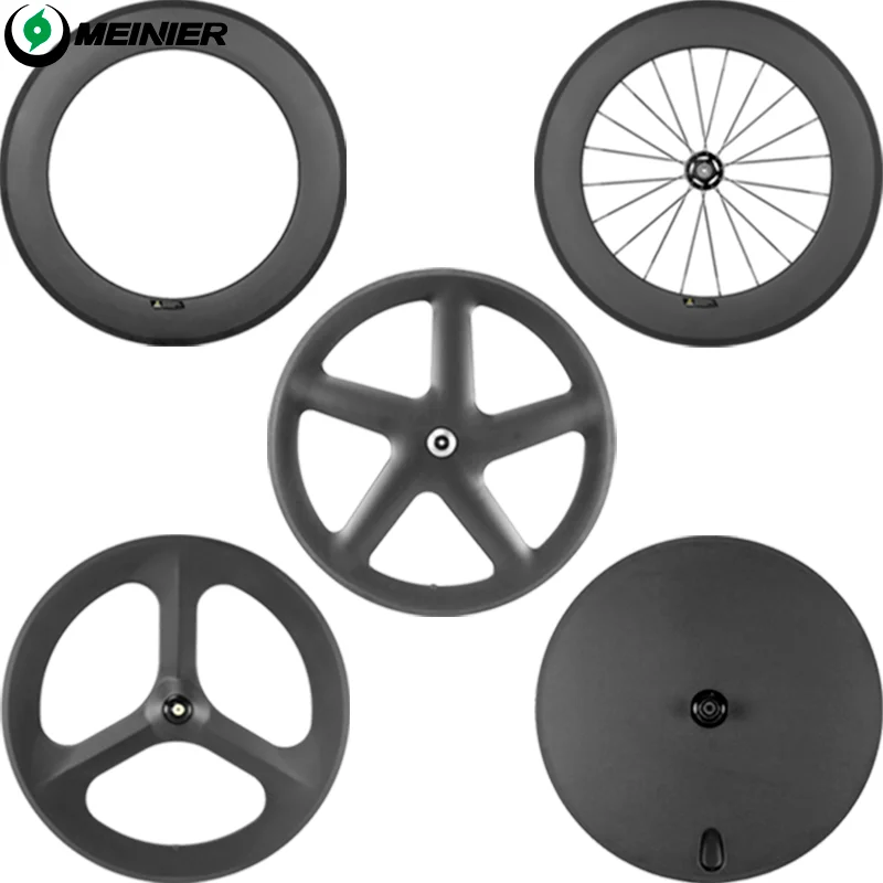 Carbon track wheels 700C carbon 3/5spoke wheels closed wheelset clincher TT wheels wholesale