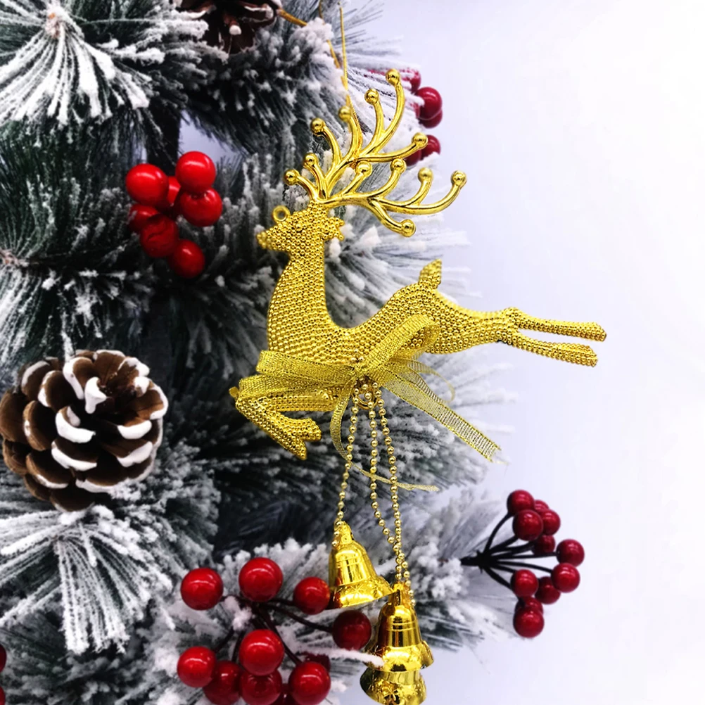 

6 Pcs Christmas Tree Ornament Jingle Bell Ornaments Pvc Mini Hanging Decoration