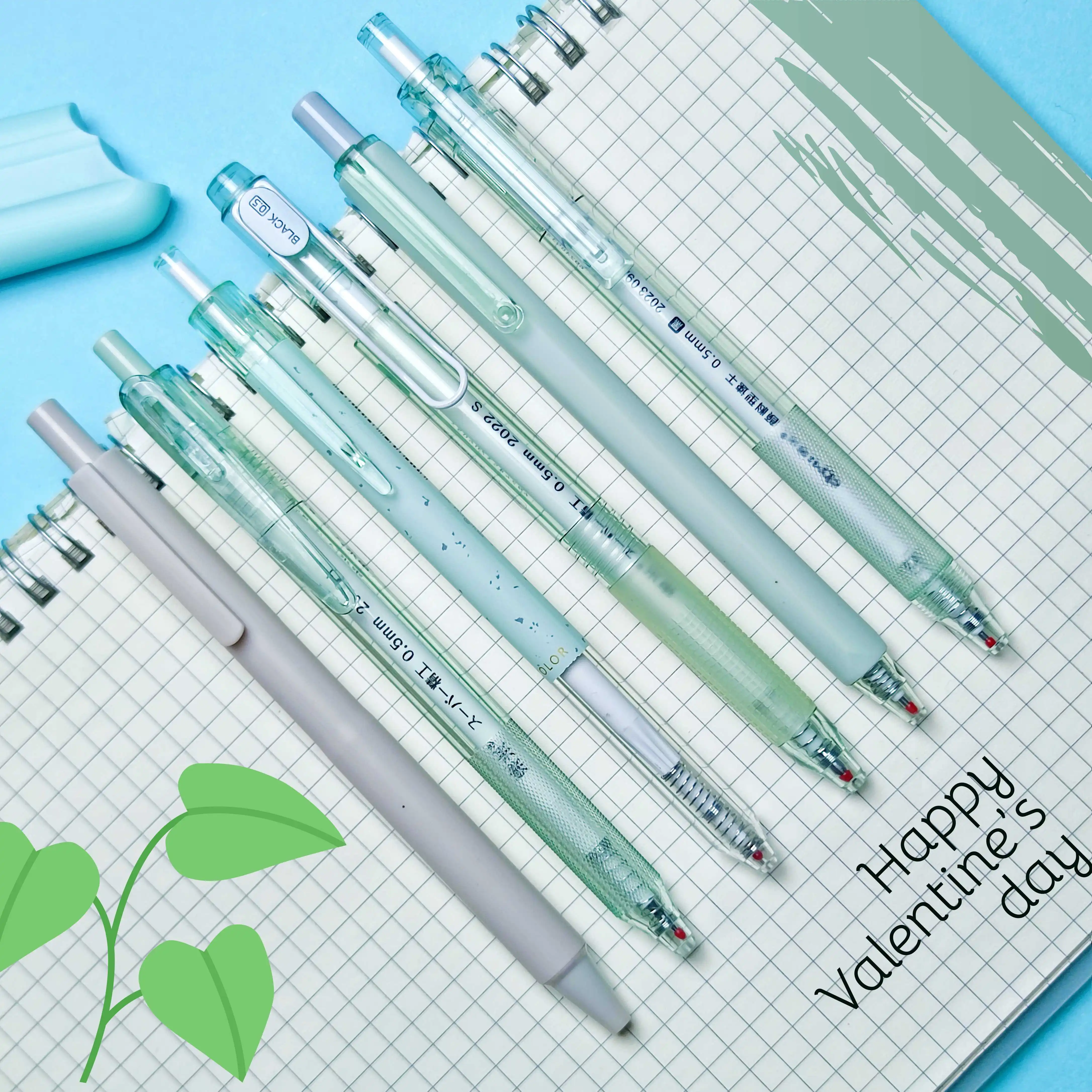 

6 ergonomic blue neutral pens - suitable for long-term writing, quick drying, skin feel, suitable for writing and office work, c