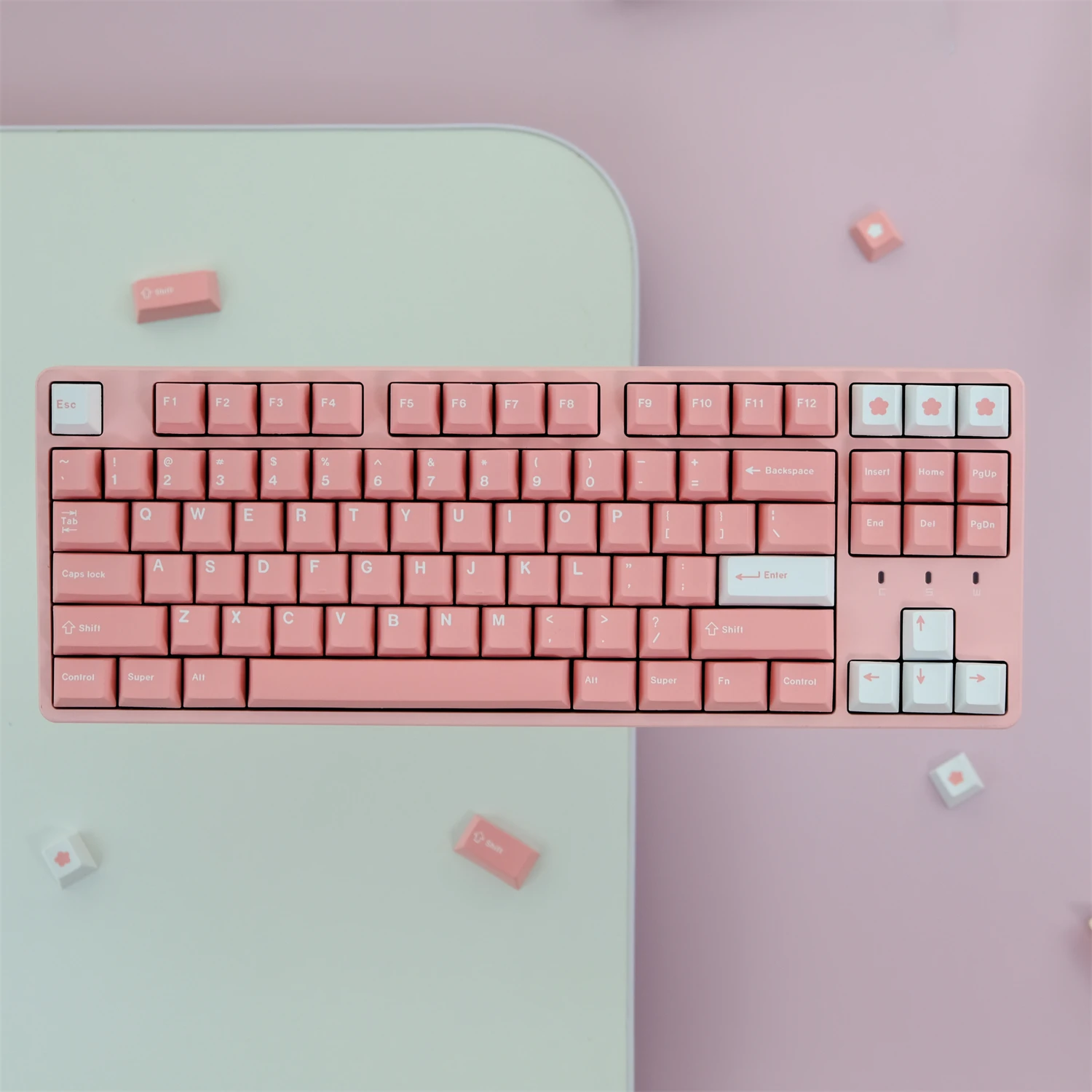 Peach Blossom 129 Key PBT Original Highly Sublimated Mechanical Keyboard Keycaps