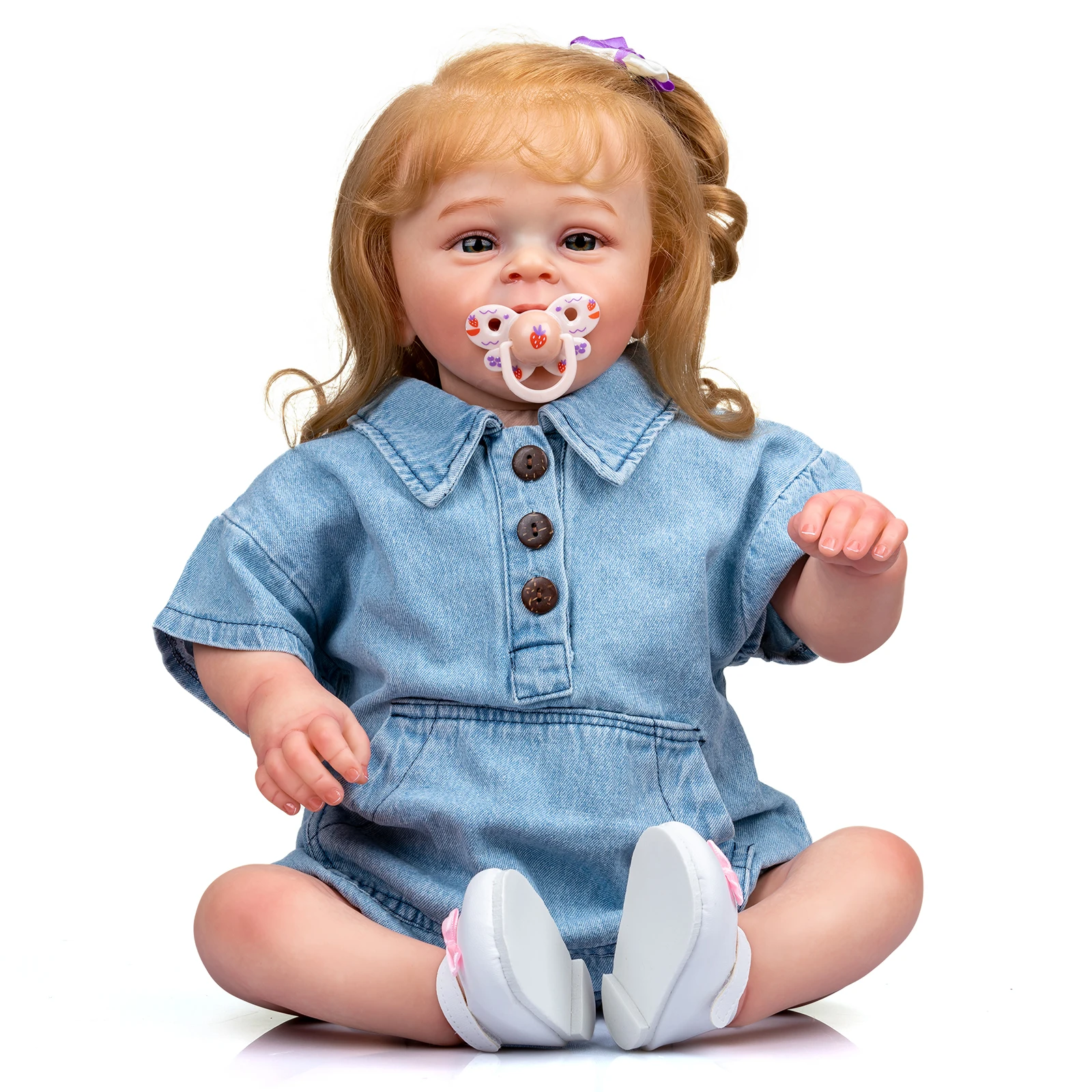 

SANDIE 60CM YANNIK Reborn Cute Girl Doll with Rooted hair Toddler Popular Soft Cuddle Body High Quality Doll