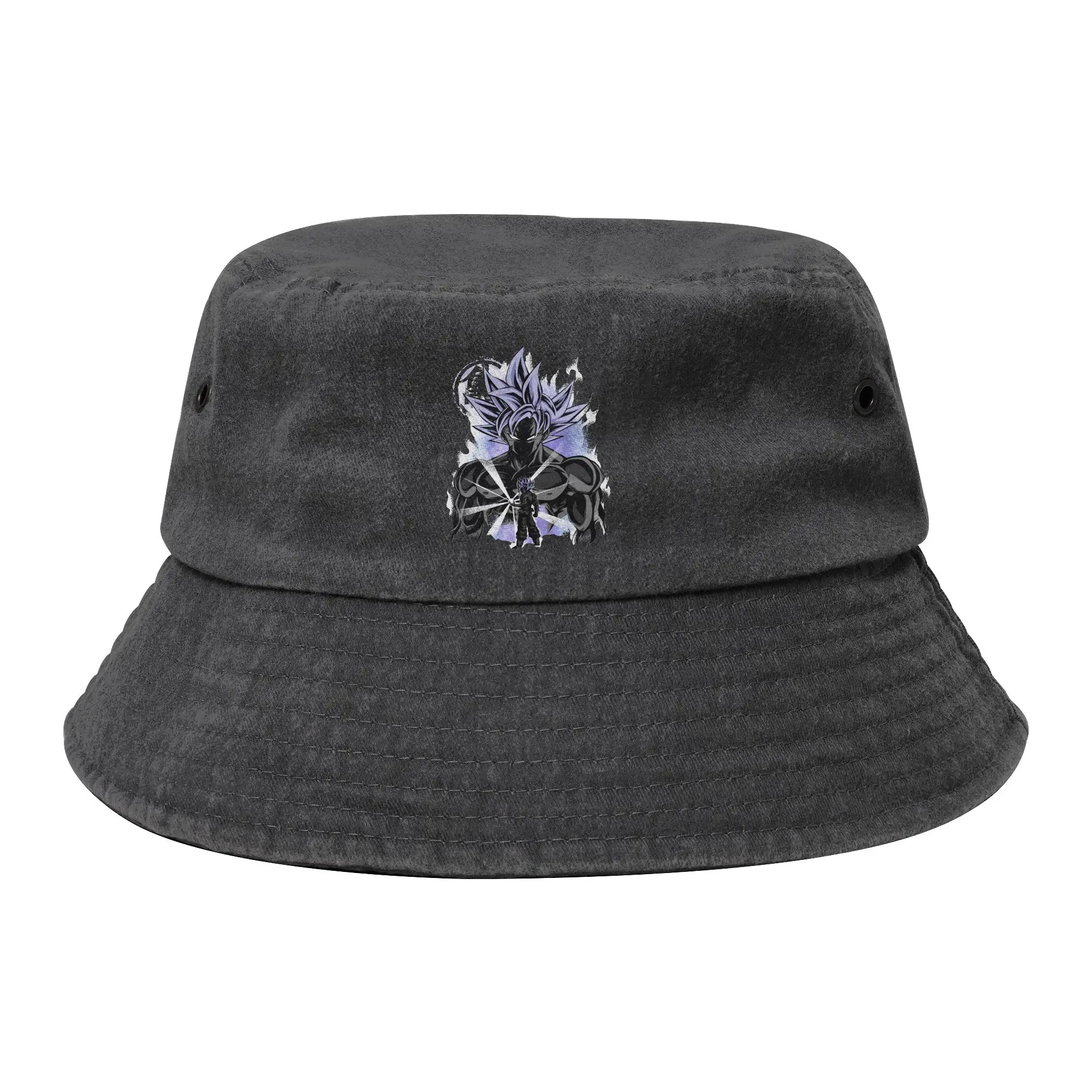 Unisex Distressed Washed Bucket Hat Goku Ultra-Instinct Hero Hiking Fishing Caps Dragon Ball Anime Bob Hat Gift