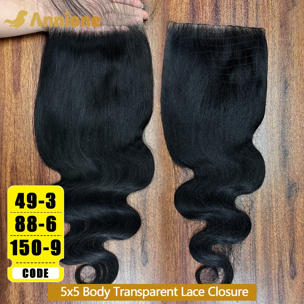 5x5 fechamento de renda transparente onda do corpo renda invisível 12a parte livre fechamento do cabelo 100% cabelo humano brasileiro fechamento pré-selecionado