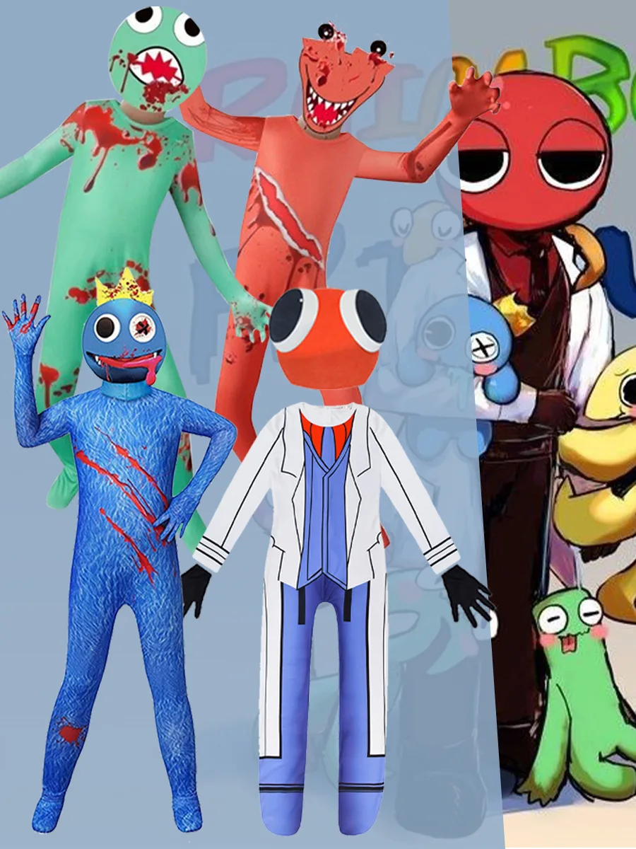 أزياء الهالوين لعام 2025 Damis Canival Rarcenciel Pour Enfants Garcons Combinaison De Jeu Dhorreur De Monstre Bleu Wiki Kids #1