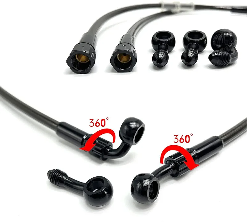 Universal M10 Motorcycle Hydraulic Brake Clutch Line Hose Tube  AN3 Braided Brake Hose for Dirt Bike ATV  Moped Scooter Go Kart