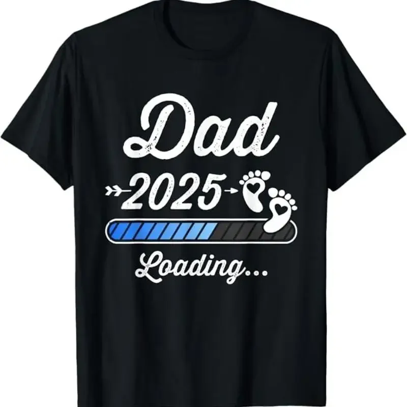 Dad 2025 Loading Bar For New Baby Shower T Shirt