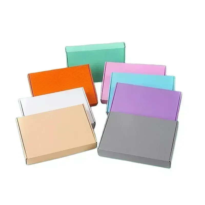 5Pcs/Lot Black / Gray / Pink Paper Cardboard Boxes For Business  Colour Paperboard Shipping Carton For Clothing/Gift