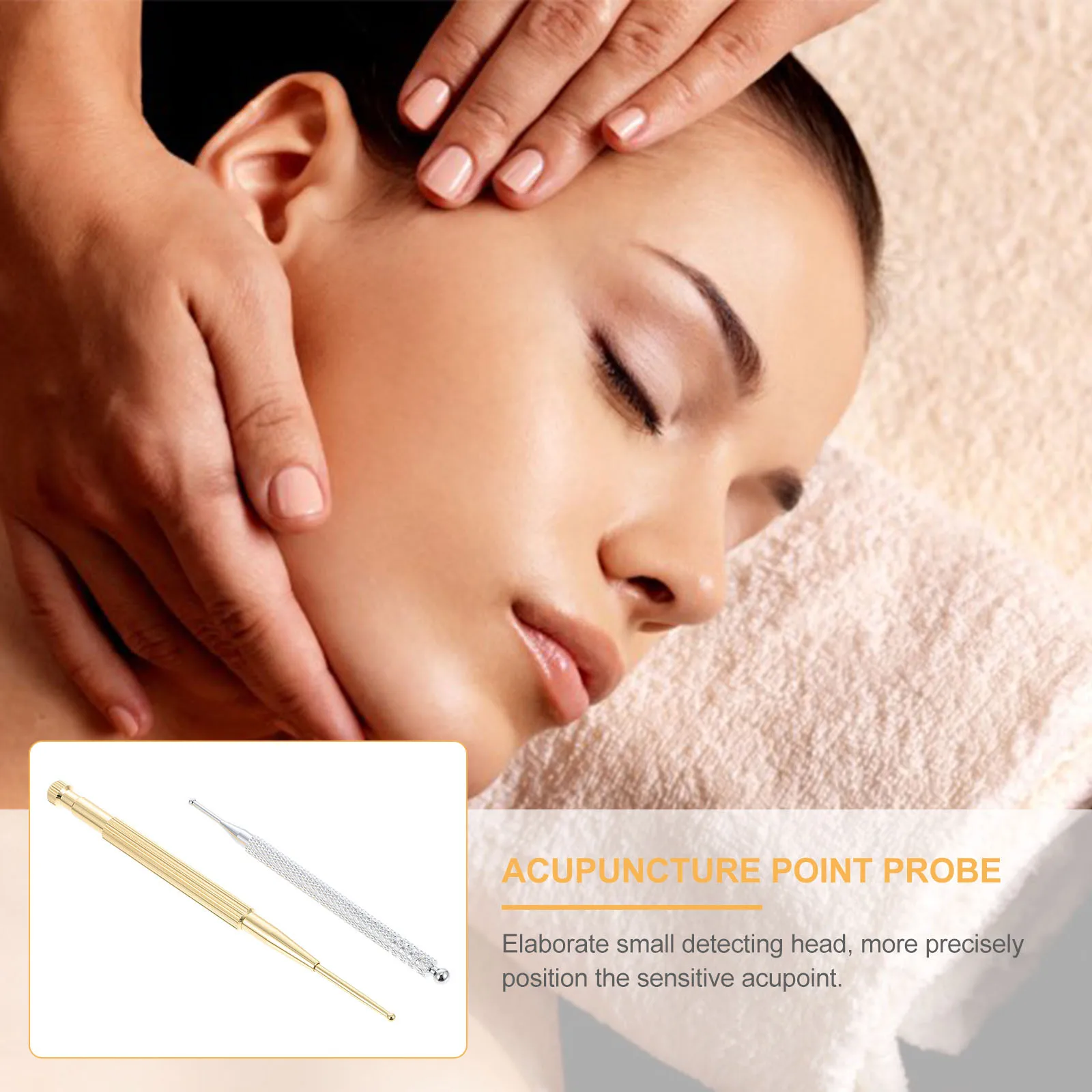 

2Pcs Acupuncture Point Probe Pen for Ear Body Stimulation Acupressure Therapy Reflexology Massage Tool