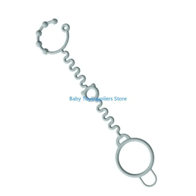 

R1WF Upgrades Silicone Strap Soft Silicone Strap Pacifier Clip & Chain Cup Holder for Baby Strollers Cup & Bottle Security