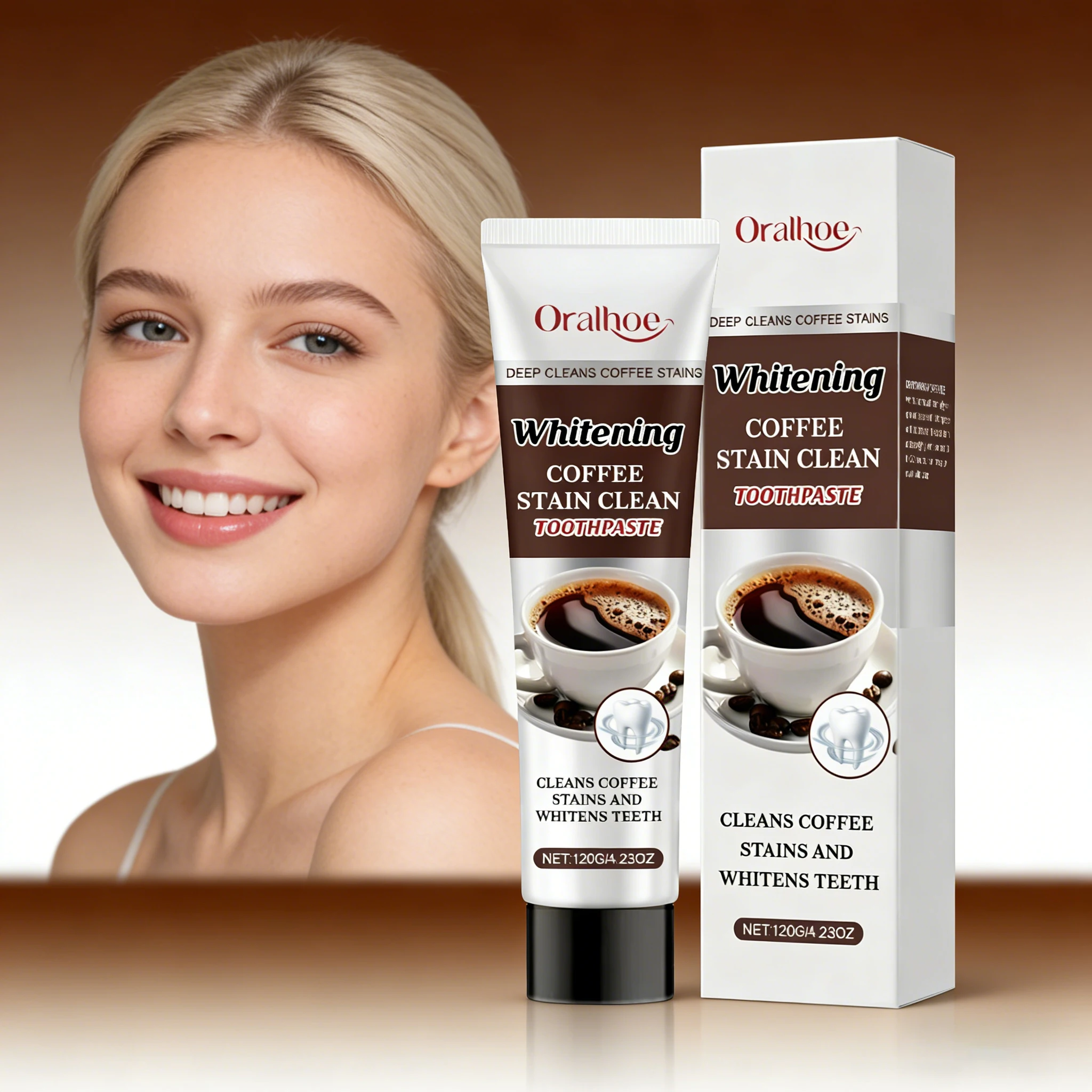 Oralhoe Teeth Brightening Toothpaste Freshing Breath Reduce Yellow Deep Clean Tooth Oral Hygiene Remove Coffer Stains Toothpaste