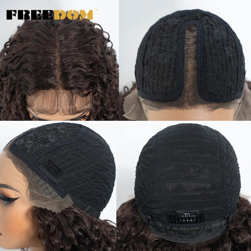 FREEDOM Synthetische Lace-Front-Perücken für Schwarze Frauen, Krause Lockige Lace-Perücke, 30 Zoll Ombre Blond Ingwer Lace-Perücke, Cosplay-Perücken – Detail 5