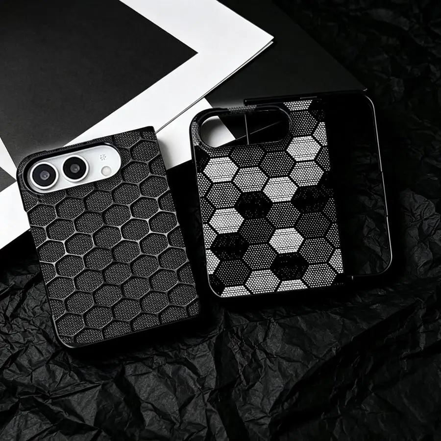 Coque de téléphone pour Apple iPhone 18 Pro Max Duo 18 Pro, motif géométrique en fibre de carbone