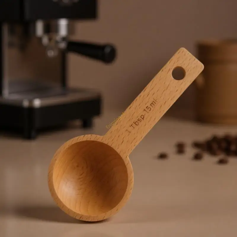 4Pcs Natural Coffee Bean Scoops 15Ml Accurate Measure For Ground And Bean