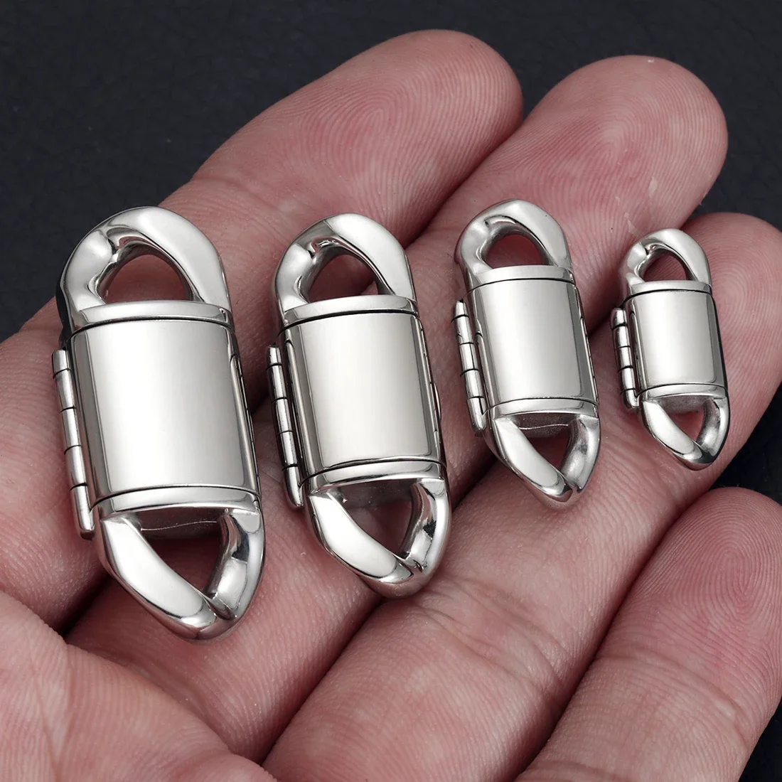 Stainless Steel Clasps Connector for Cuba Hiphop Chain Bracelet and Necklace Flap Buckle Jewelry Making Accessories