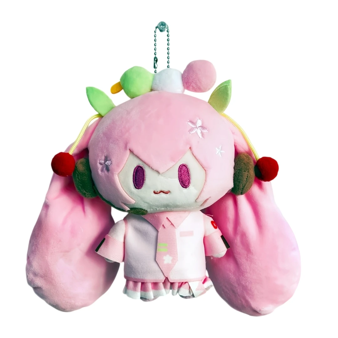10-20CN Hatsune Miku Chokkorisan Plüsch-Taschenanhänger, auf Lager, Anime-Taschenaccessoire für Fans, Schlüsselanhänger mit den Figuren Rin, Len, Luka, Meiko und Kaito. – Detail 9