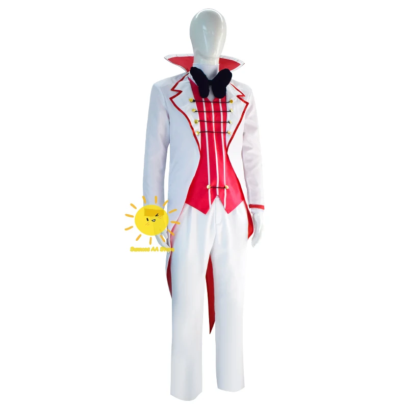 Anime Lucifer Morningstar Cosplay Hazbin Hotel Cosplay Costumes Hazbin Lucifer White Suit Halloween Party Adult Men Costume