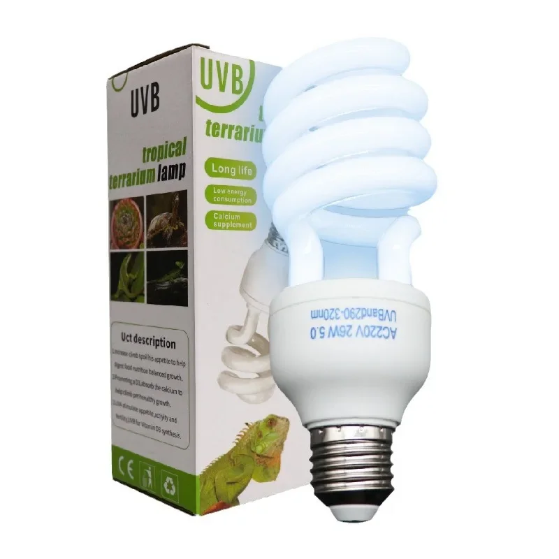 2026Tortoise Lizard Climbing Pet Reptile Uvb Lamp Calcium Supplement Lamp Succulent Plant Uvb Energy Saving Lamp 110v220v