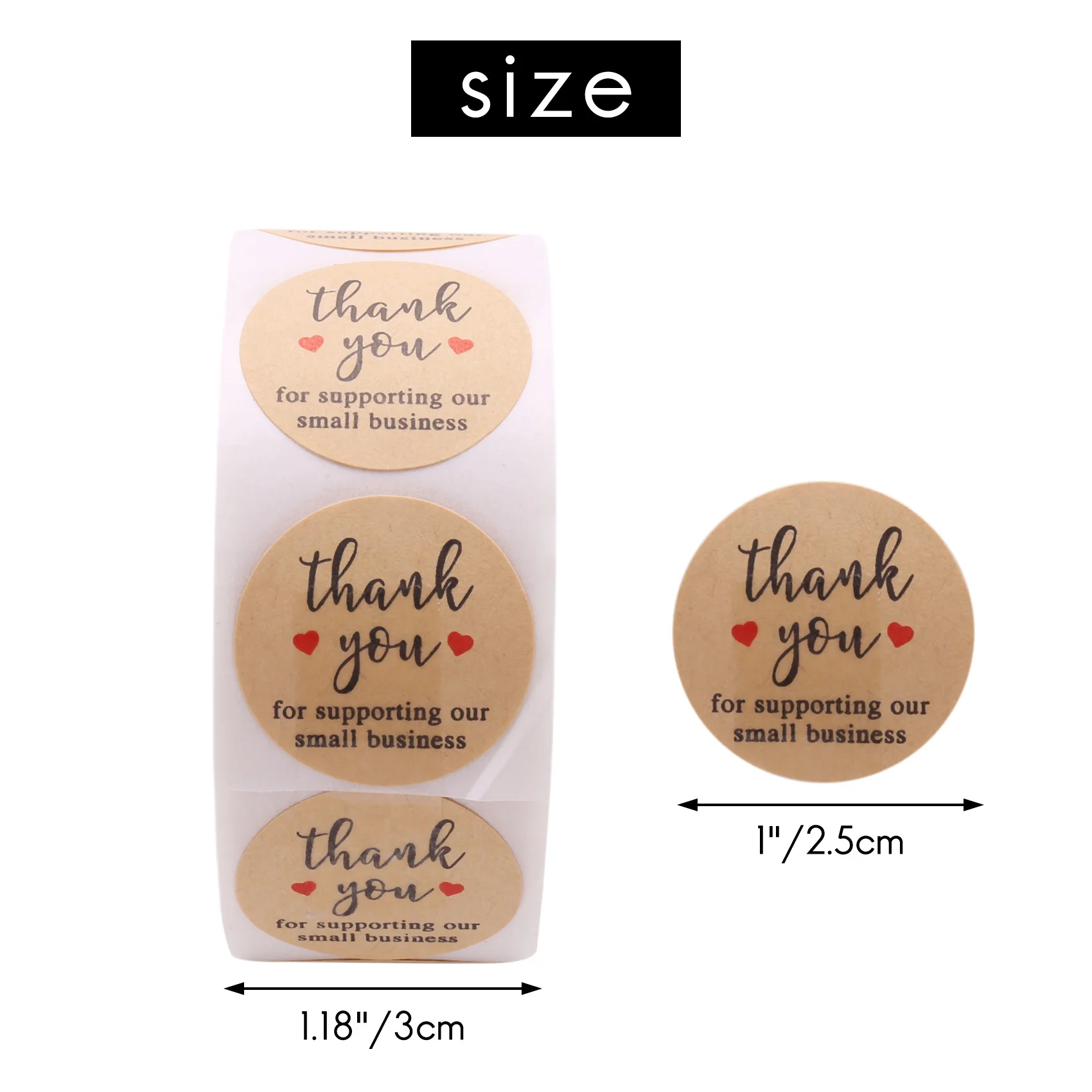 Thank You Stickers Small Business - 5 Rolls 2500 Pieces Thank You Stickers Labels for Bubble Mailers Packaging , 1 In