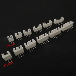 50Pcs XH 2.54 PH2.0 2P 3P 4P 5P 6P 7P 8P 9P 10P 12 Pin Male Plug Right Angle Electrical Wire Connector Pin Header for PCB JST