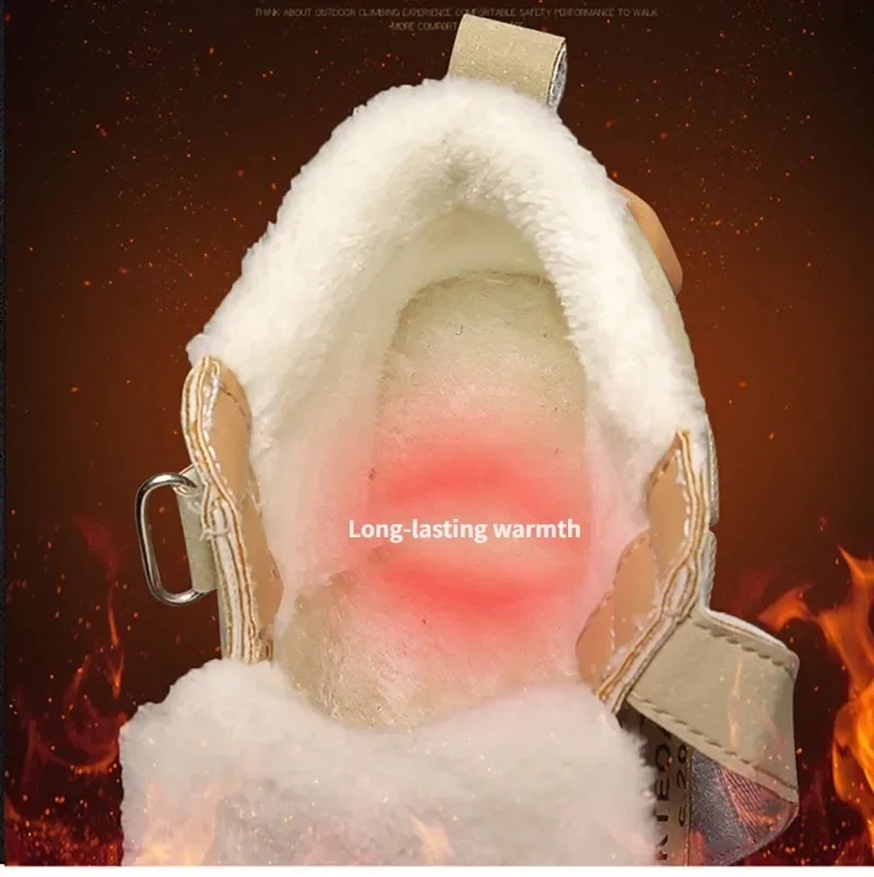 الشتاء الثلوج الأحذية للأطفال 2024 الاتجاه موضة أفخم أحذية قطنية سميكة الدافئة المراهقين فو الفراء الأحذية للأطفال #6