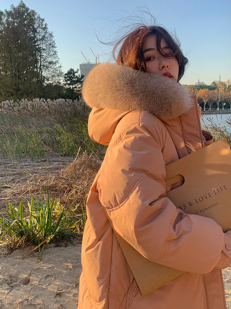 

Faionable Thiened White Du down Jaet Women's Mid-Length SuJiuer 2025 New Sle Korean Version Straight Cut Coat