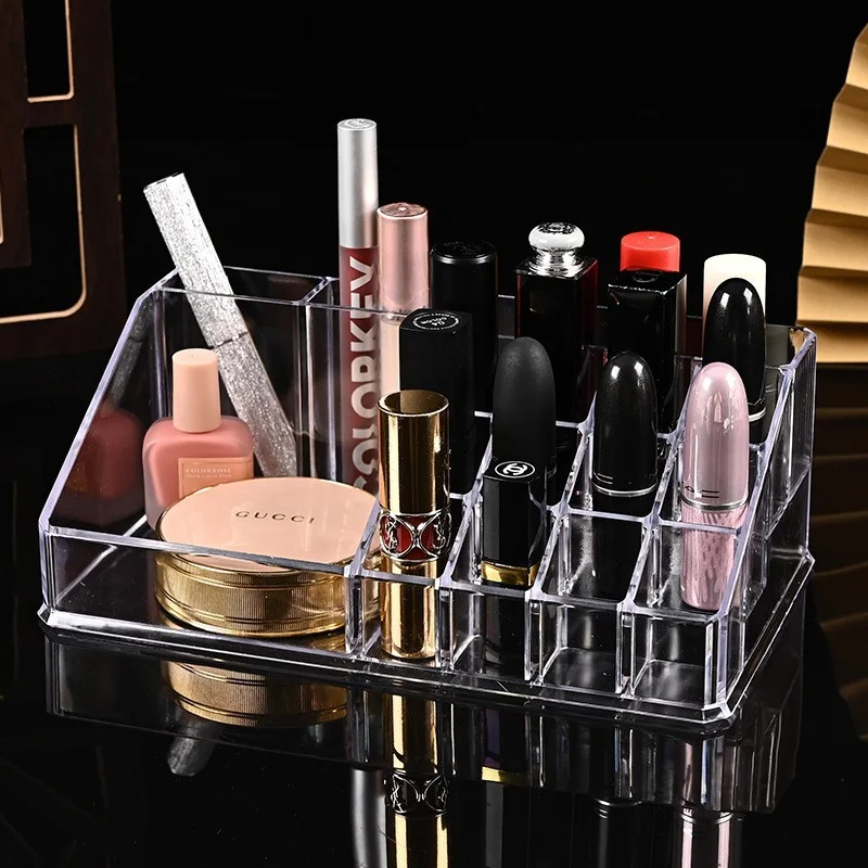 Trucco permanente 16 fori acrilico Tattoo Ink Cup Clear Crystal Box trucco Pigment Cups Caps Storage Container Rack Holder Stand