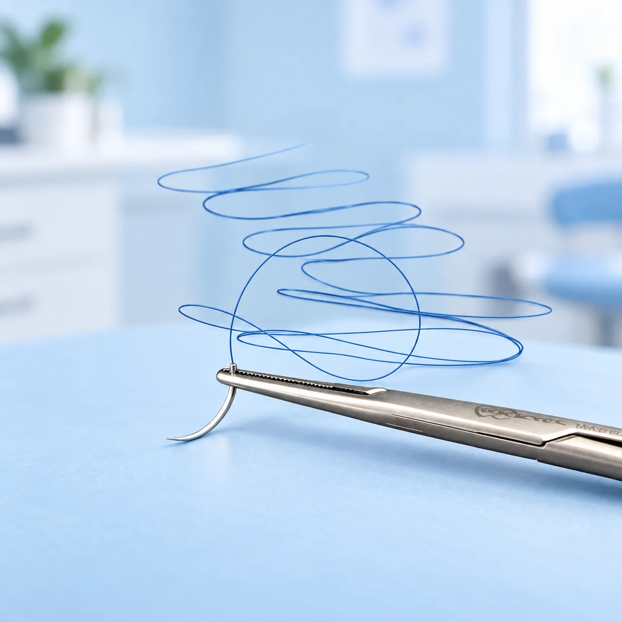 Medical Grade Nylon Suture 4/0 Nonabsorbable Dental Suture 3/8 Reverse Cutting 18mm Needle for Implant Oral Surgery Dentistry