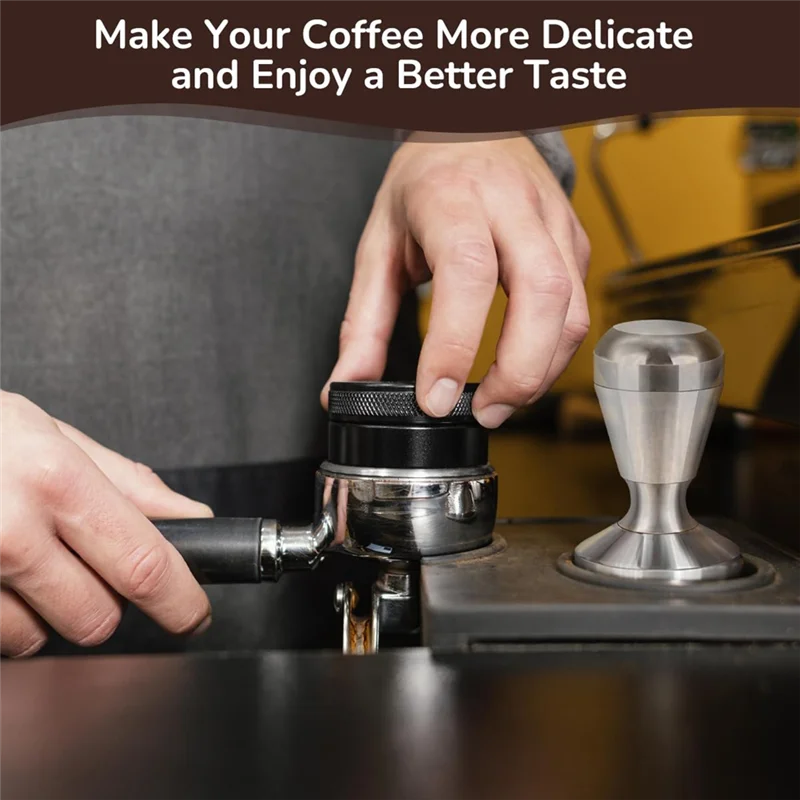 

ABPR-Coffee Dispenser Espresso Distribution Tool/Leveler 3 Angled Slopes Adjustable Palm Tamper Fits 54Mm Portafilter Tool
