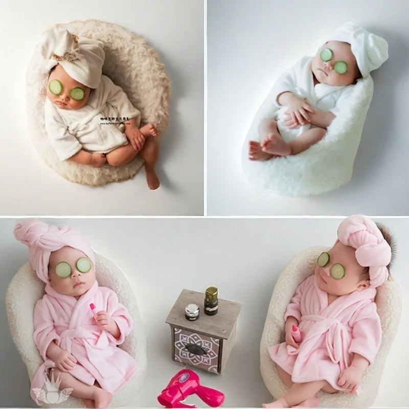 

Детский халат для фотосессий, реквизит для новорожденных, комплект для фотосъемки на 100 дней, студийный наряд, мягкая хлопковая пижама