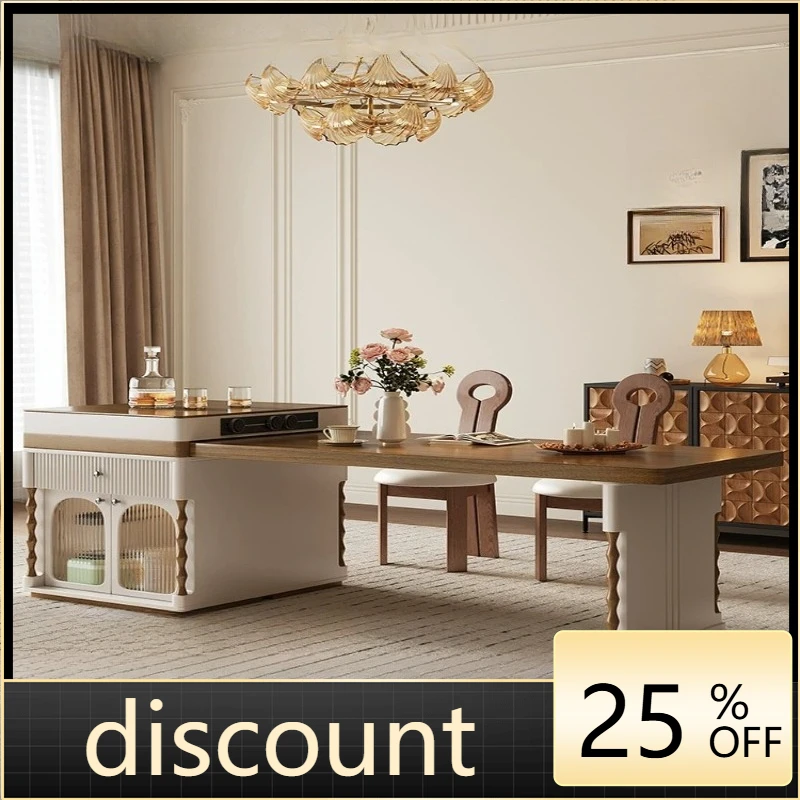 

LH Medieval Island Terrace Dining Table Integrated Retractable Home Restaurant Slate Nakajima Terrace