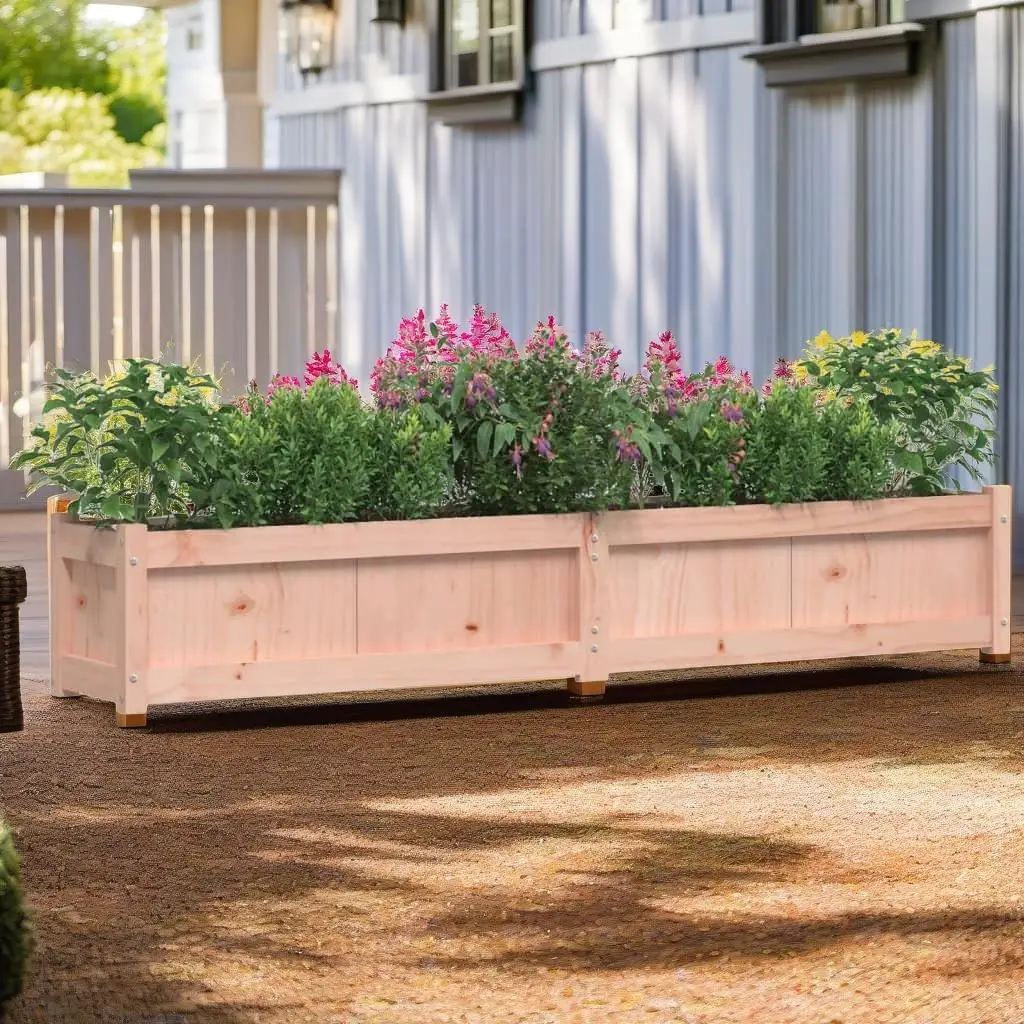 

2 PCS Solid Douglas Wood Garden Planters - Durable Outdoor Plant Pots