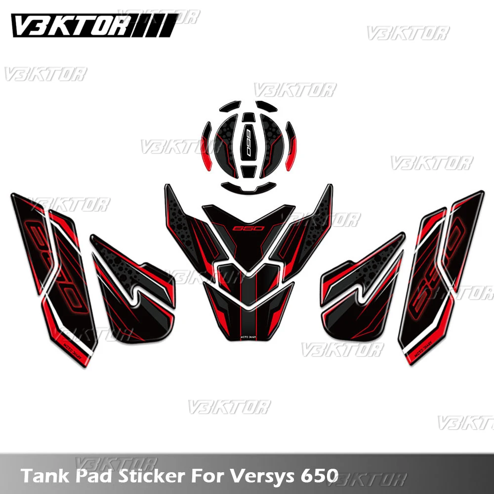 versys650 Fuel Tank Sticker Oil Gas Cap 3D Decal Cover Protector Waterproof For versys650 VERSYS 650 2022-2024