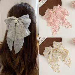 Bow Knot Sweet Fabric Hair Clip Ladies Back Head Duckbill Hair Accessories For Women Small Floral Hair Claw