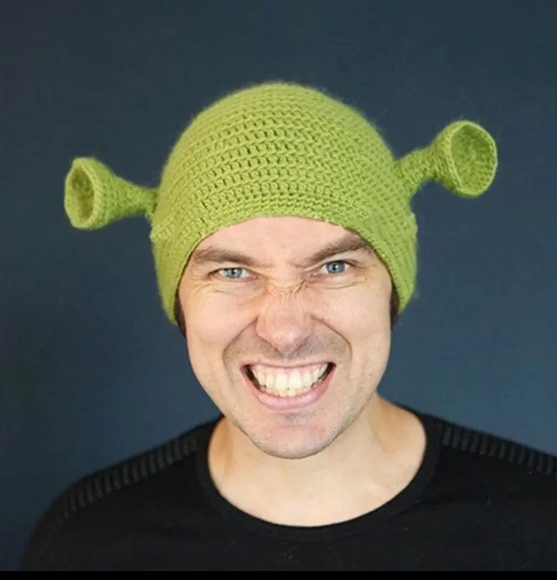 New Shrek Embroidery Adults and children Knitted Cap Cartoon Wool Cap Warm Cap Couple Set Head Hat Girls Gifts party cosplay