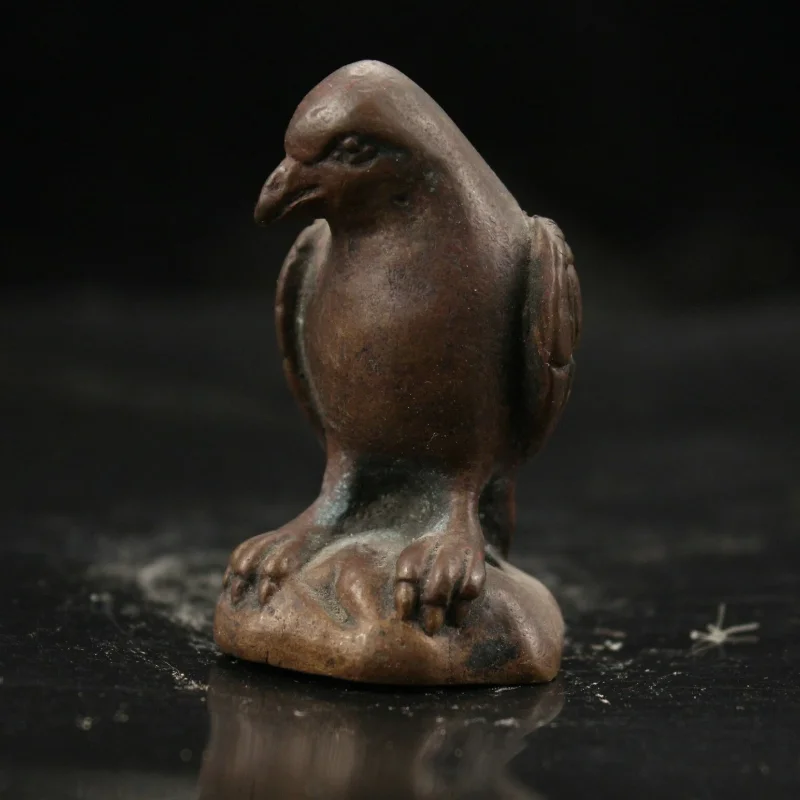 Vintage Solid Bronze Standing Bird Figurine Wild Animal Statue Traditional Gift Ornament Collectible Craft