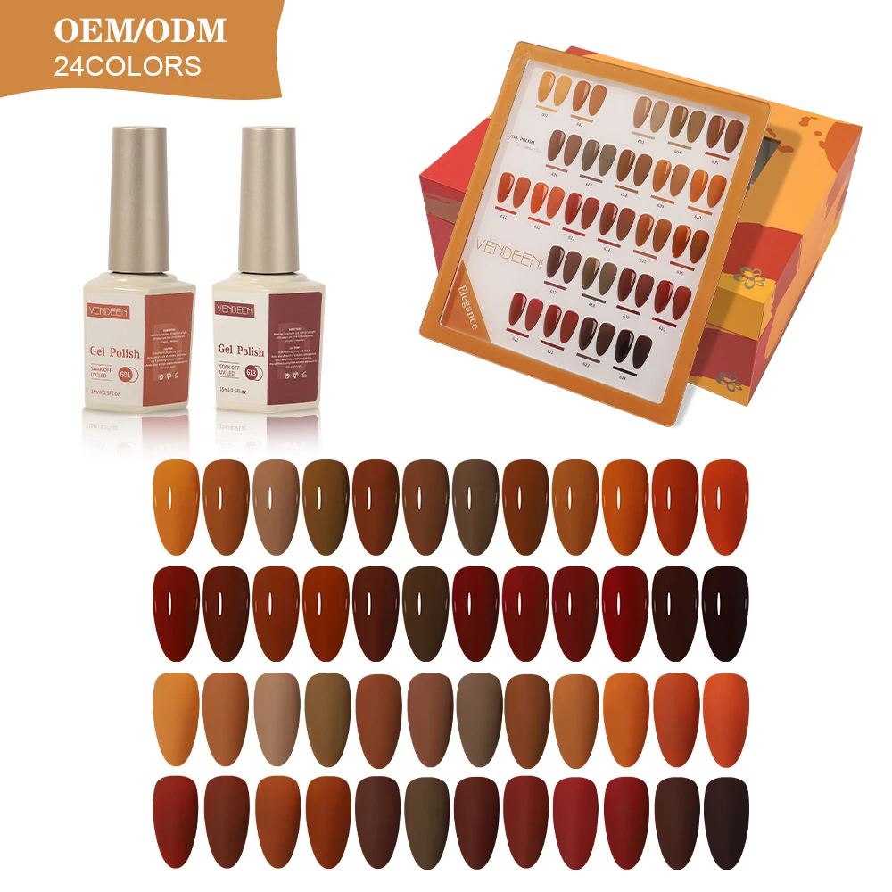 Vendeeni 2025 New Trend 24colors Maillard Gel Polish Set Collection Painting Art Nail Gel TPO HEMA FREE Organic Nail GEL Polish