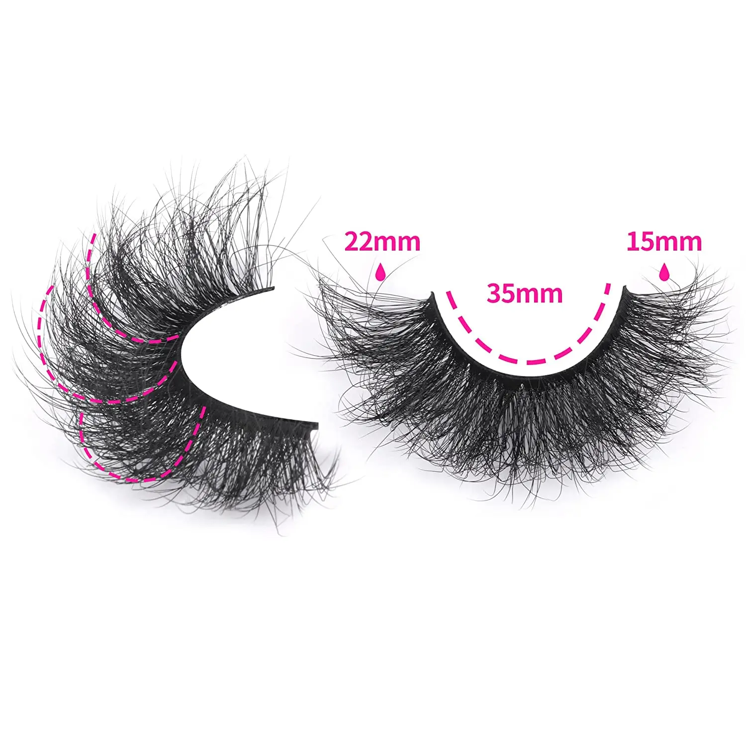 Pooplunch False Eyelashes 25MM Fluffy Dramatic Faux Mink Lashes 5 Pairs Long Thick Volume Messy Crossed Fake Eye Lashes Pack