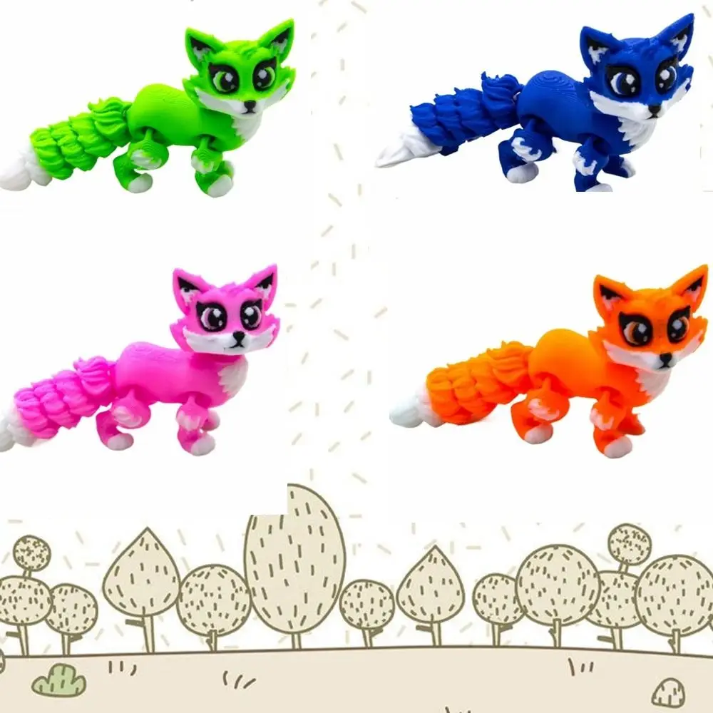 Food Grade Materials 3D Printed Animal Toy Realistic Multicolor Simulated Animal Ornament Rotatable Lightweight