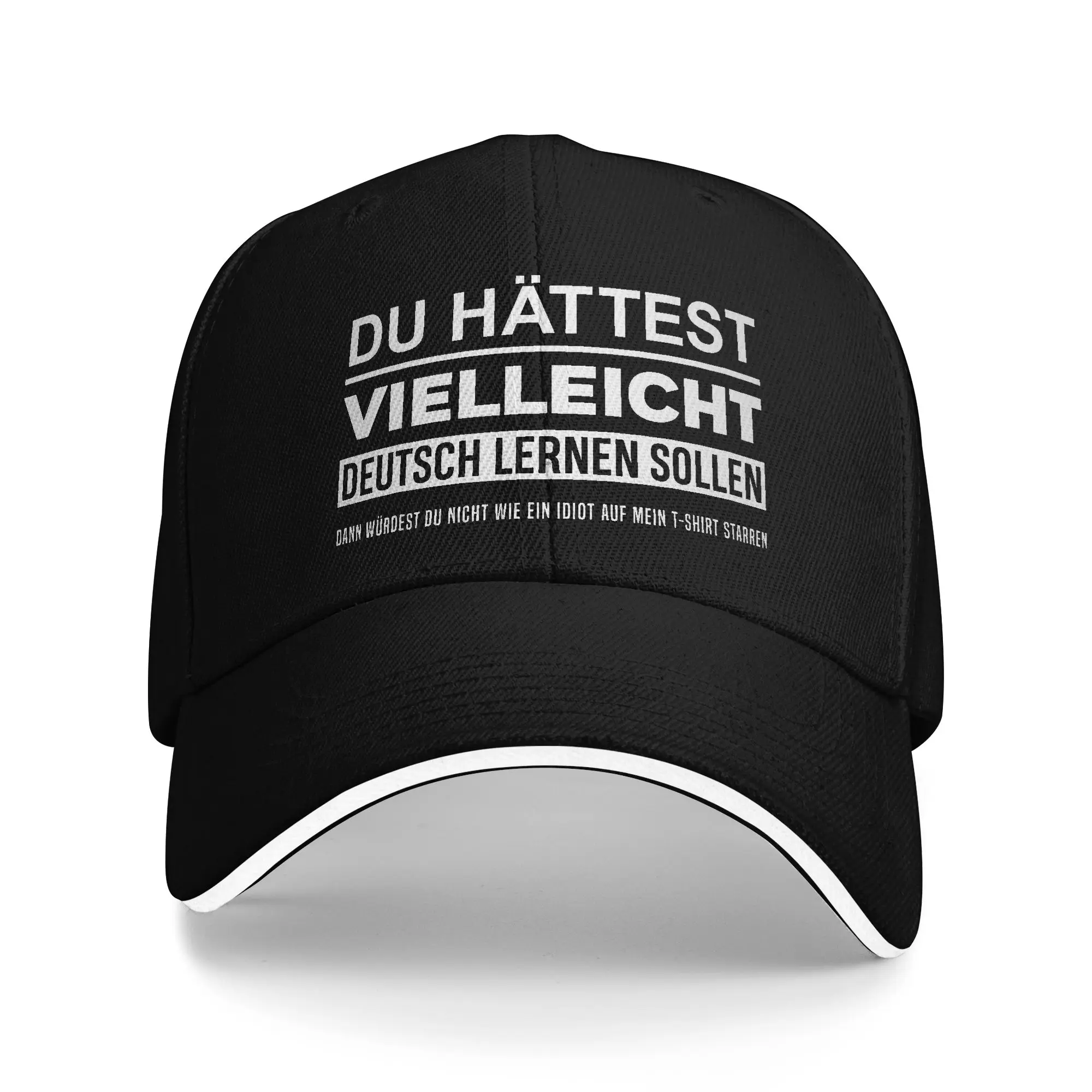 You Should Learn German Sandwich Cap Men Women Fitted Baseball Caps Funny Saying Deutsch Breathable Fitted All seasons Hat Adult