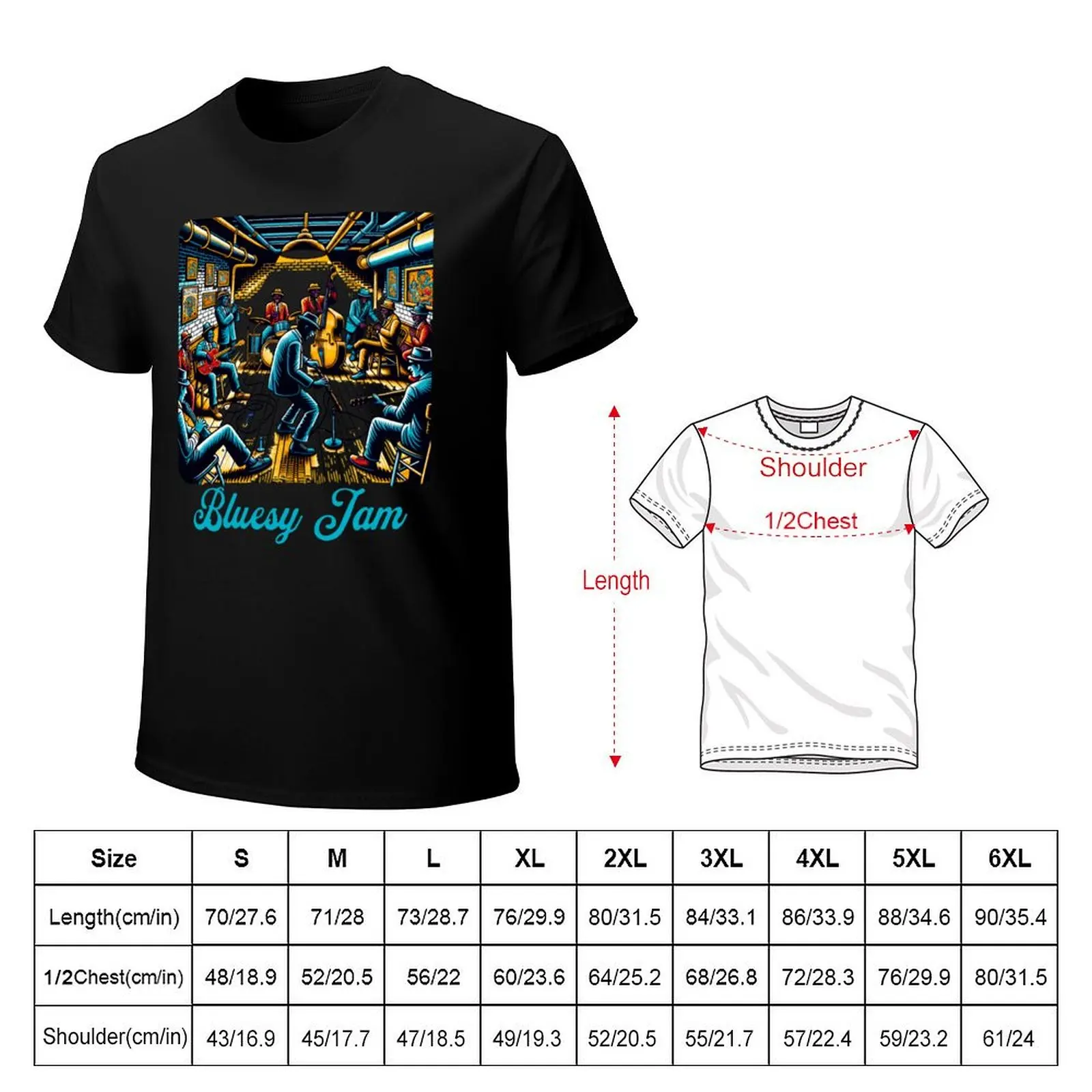 Bluesy Basement Jam T-Shirt funny t shirts dark humor T-Shirt