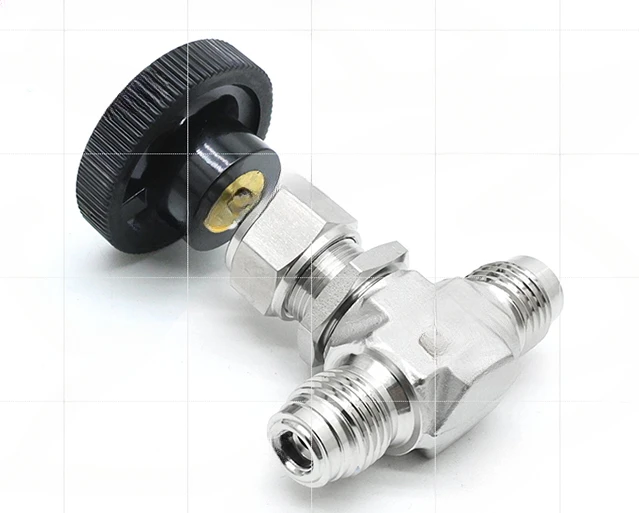 Ultra high purity 316L stainless steel VCR male 1/4 needle valve corrosion-resistant male nut semiconductor gas circuit